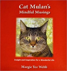 Cover of Cat Mulan's Mindful Musins shows a photo of a cat.