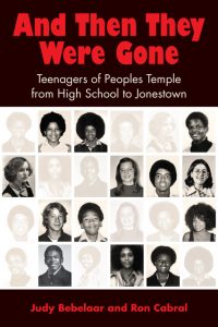 Cover of And Then They Were Gone has a black background with red letters. And yearbook photos with half of them ghosted out.