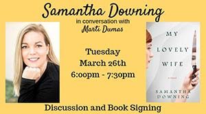 Promo for Samantha Downing's book discussion and signing.