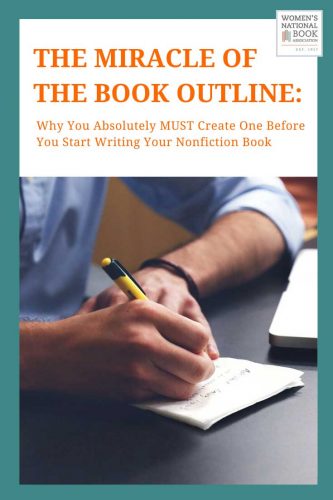 The Miracle of Image of a person writing in a notebook for the post Writing The Book Outline